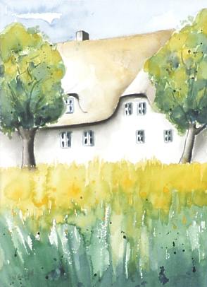 Aquarell von Nora Hampel, gemalt beim Aquarell-Kurs mit Sonja Erlebach